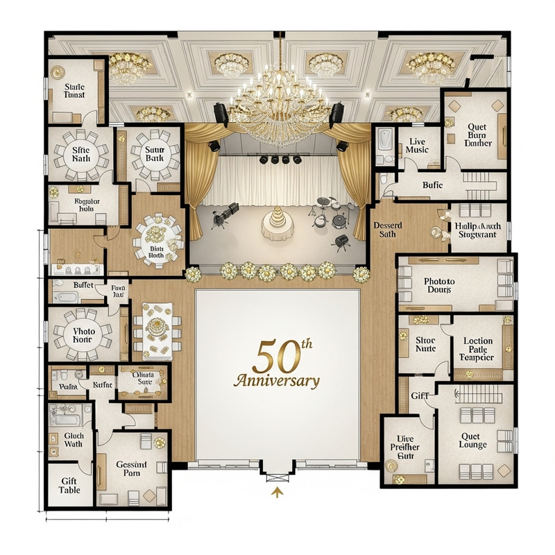 Golden Wedding Anniversary Floor Plan Design Golden Wedding Anniversary Floor Plan Design