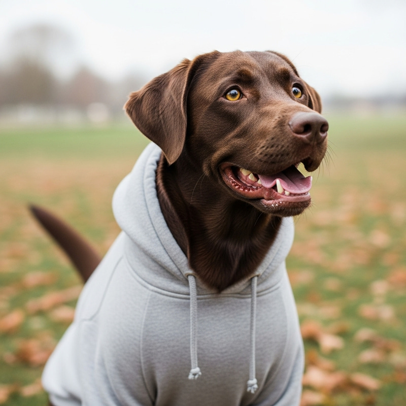 Chocolate Lab in Nike Hoodie | Adorable Pet Fashion Chocolate Lab in Nike Hoodie | Adorable Pet Fashion