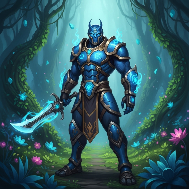 Majestic Blue Guardian in Enchanting Natural Landscape Majestic Blue Guardian in Enchanting Natural Landscape