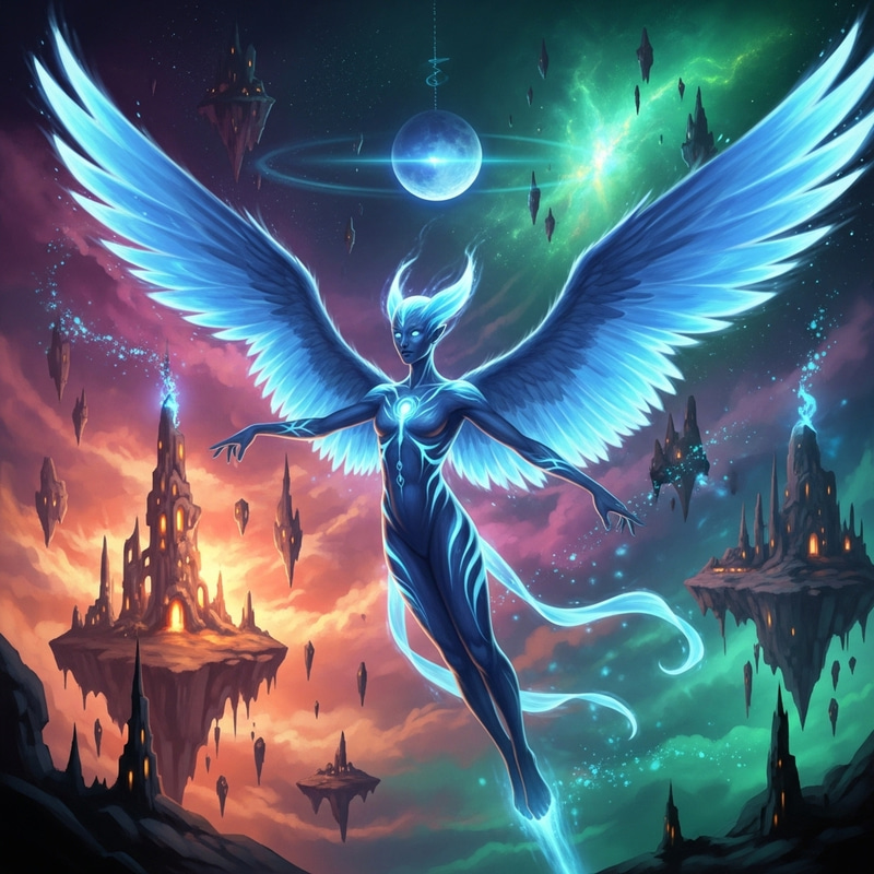 Dynamic Glowing Blue Otherworldly Creature Surrealist Artwork Dynamic Glowing Blue Otherworldly Creature Surrealist Artwork