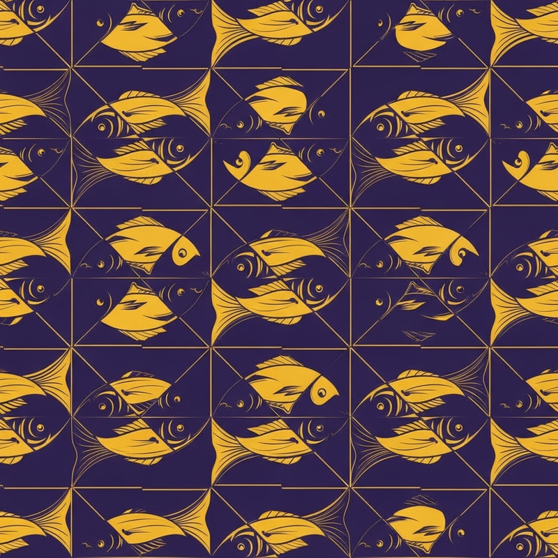 Dynamic Two-Hue Fish Tessellation Art Dynamic Two-Hue Fish Tessellation Art