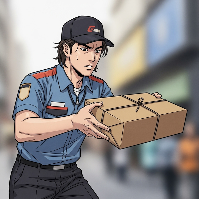 Asian Delivery Service - Fast Courier in Action Asian Delivery Service - Fast Courier in Action