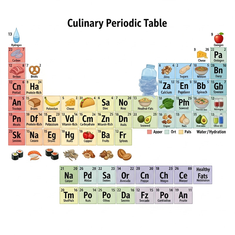 Food Periodic Table | Elements Represented by Various Foods Food Periodic Table | Elements Represented by Various Foods