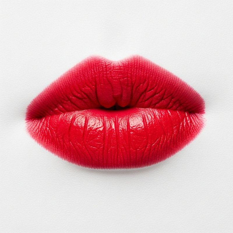 Vibrant Red Lipstick Kiss Mark on White Paper Vibrant Red Lipstick Kiss Mark on White Paper