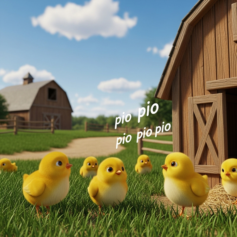 Adorable Little Chicks Chirping in 3D Animated Scene