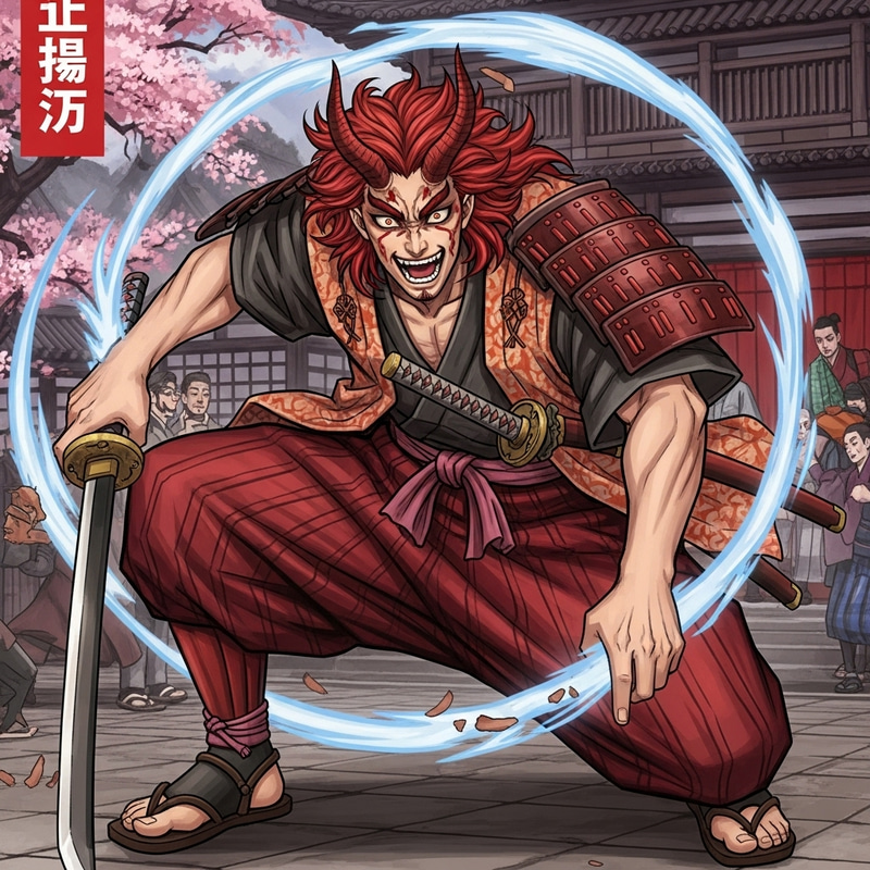 Breathtaking Anime Illustration of Akaza from Demon Slayer Breathtaking Anime Illustration of Akaza from Demon Slayer