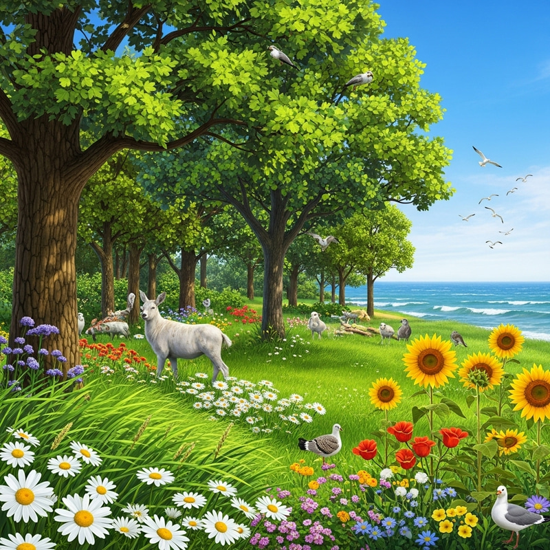 Vibrant Nature Scene by the Sea Vibrant Nature Scene by the Sea