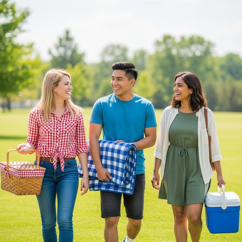 Enjoying a Picnic with Three Best Friends | Sunny Outing Enjoying a Picnic with Three Best Friends | Sunny Outing