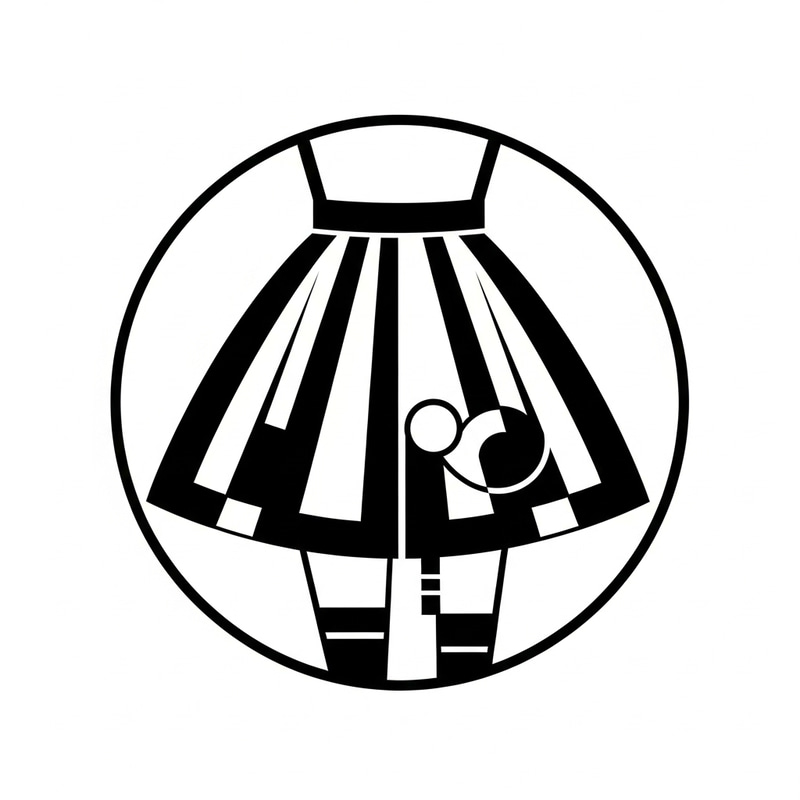 Russian Constructivist Girl's Skirt Outline Logo Design Russian Constructivist Girl's Skirt Outline Logo Design