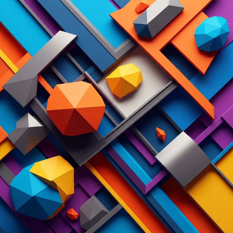 Colorful Geometric Shapes Inspired by La CEPAL Architecture