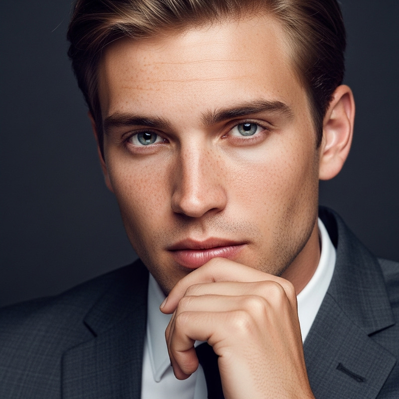 Sophisticated European Man with Gray Eyes and Sensual Lips Sophisticated European Man with Gray Eyes and Sensual Lips
