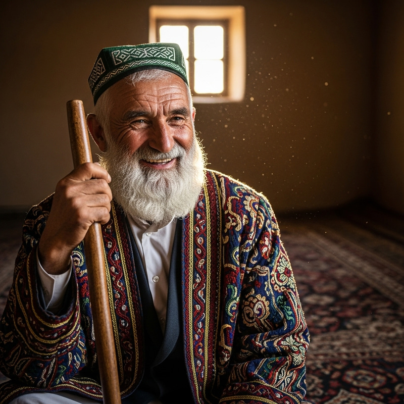 Uzbek Wise Storyteller | Traditional Man Character Uzbek Wise Storyteller | Traditional Man Character
