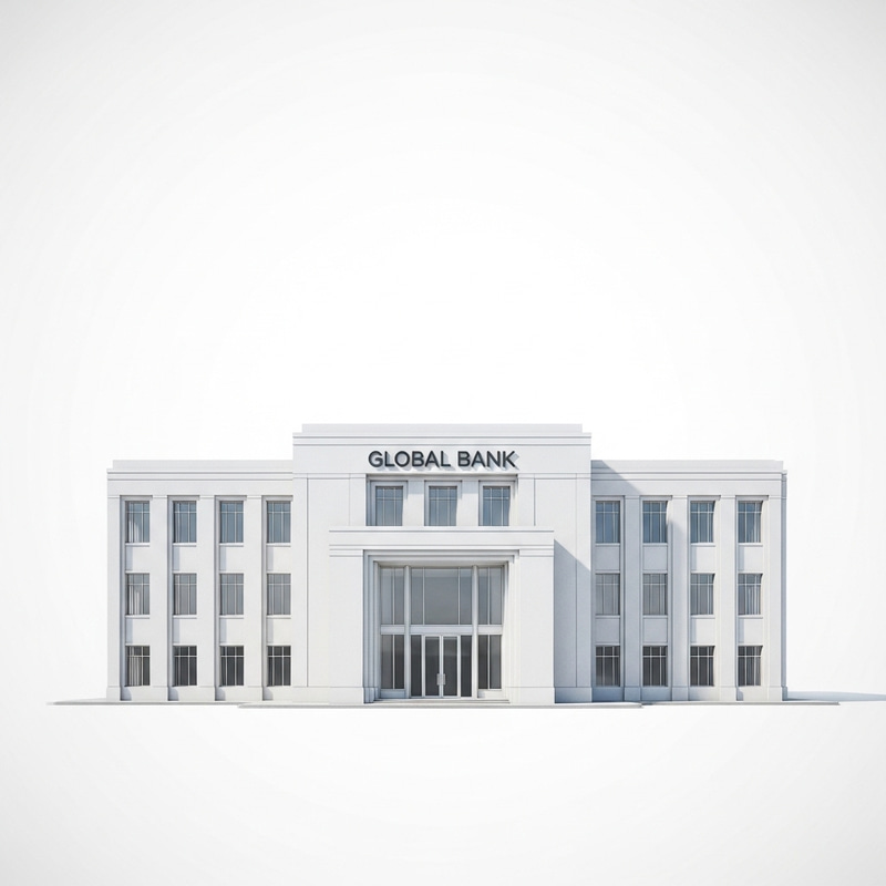 Realistic Bank on White Background