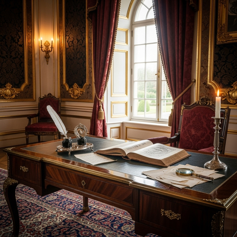 Elegant 19th Century Writing Desk in Luxurious Interior