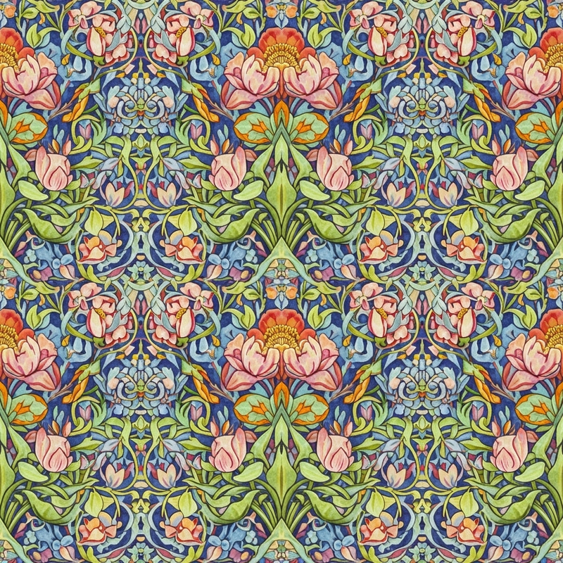 Intricate Floral Border Design | Vibrant Colors & Details Intricate Floral Border Design | Vibrant Colors & Details