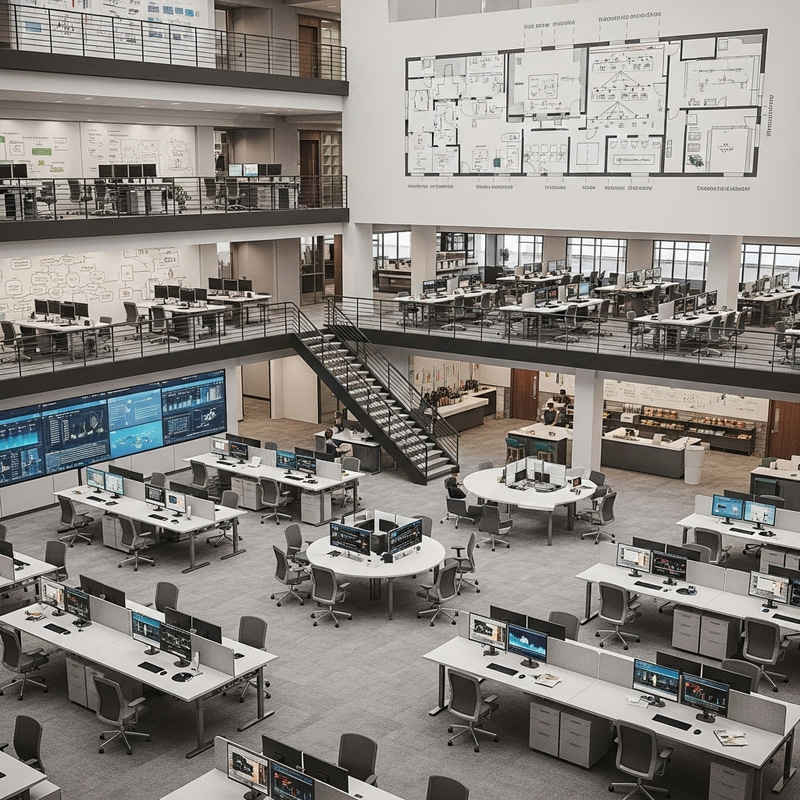 Modern Technology Office with Second Floor Layout Modern Technology Office with Second Floor Layout