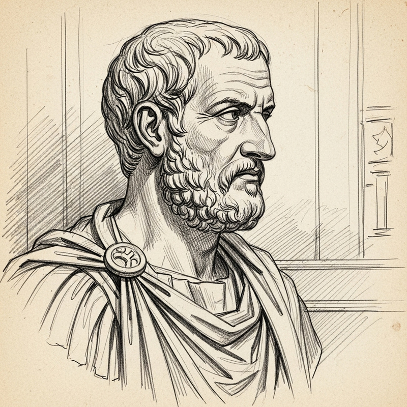 Pencil Sketch of Marcus Aurelius - Ancient Roman Philosopher