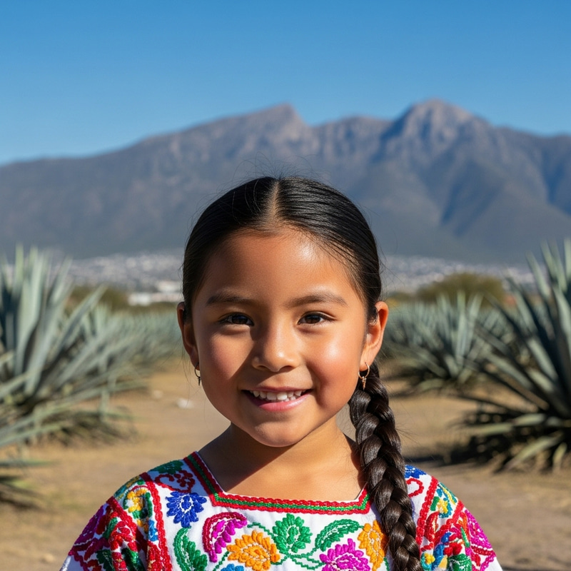 Young Mexican Girl in Aguascalientes - Realistic Image