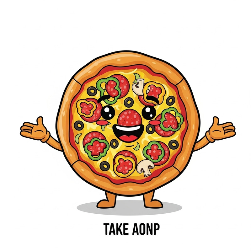 Playful Pizza Character | Delightful Takeout Temptation Playful Pizza Character | Delightful Takeout Temptation