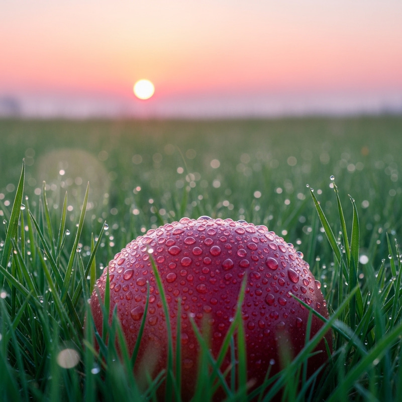 Dew-Covered Fruit in Lush Meadow at Sunrise - Und De