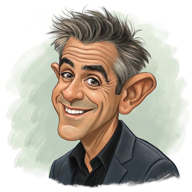 Funny George Clooney Caricature Art