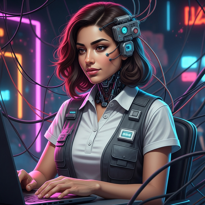 Cyberpunk Middle-Eastern Futuristic Woman - Realistic Sci-Fi Vibe Cyberpunk Middle-Eastern Futuristic Woman - Realistic Sci-Fi Vibe