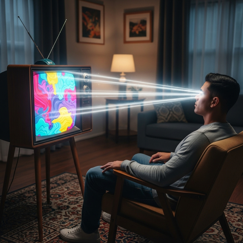 Captivating TV Thoughts: Hispanic Man Influenced Positively Captivating TV Thoughts: Hispanic Man Influenced Positively