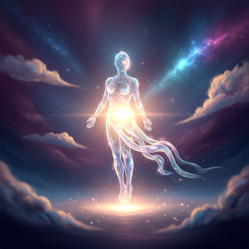 Translucent Soul in Serene Ethereal Setting