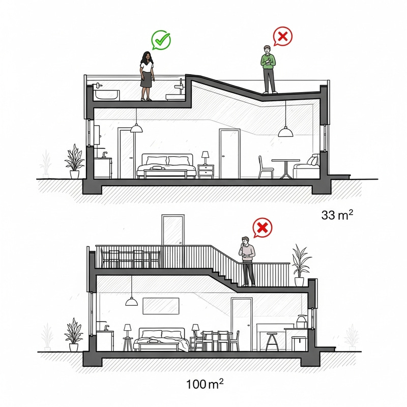 House Cross Section with Mezzanine | Sketch Examples of Two Different Designs House Cross Section with Mezzanine | Sketch Examples of Two Different Designs
