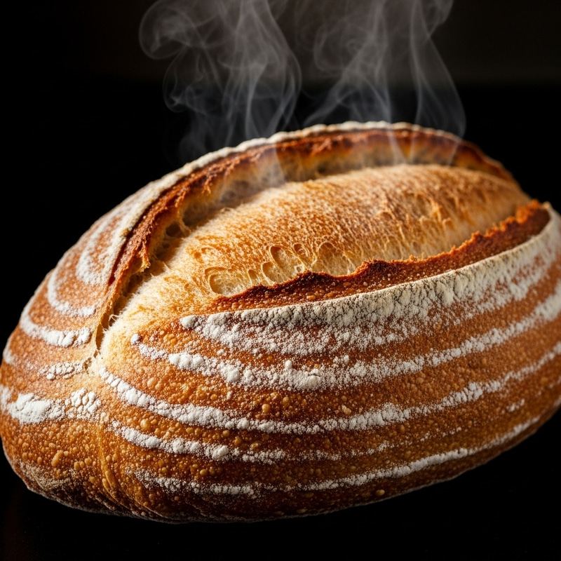 Golden Crust Baked Bread: Rustic Loaf & Air Pockets Golden Crust Baked Bread: Rustic Loaf & Air Pockets