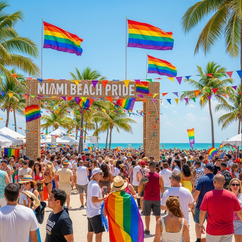 Vibrant Miami Beach Pride Scene Vibrant Miami Beach Pride Scene