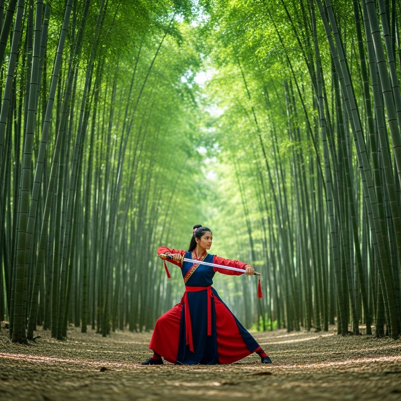 Chinese Bamboo Forest Swordswoman | Sword Dance