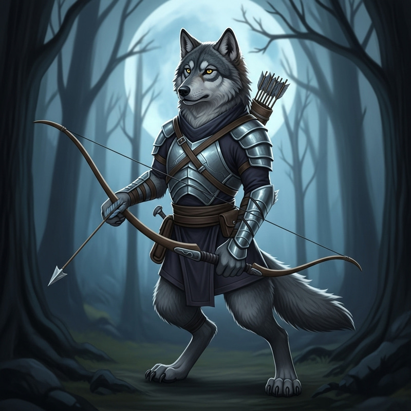 Wolf Ninja Archer: A Stealthy Fantasy Character Wolf Ninja Archer: A Stealthy Fantasy Character
