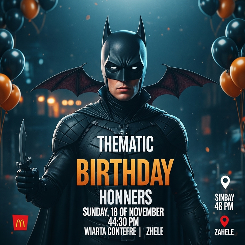 Tony Zougheib's Batman-Themed Birthday Party | Sunday, 18th November 4:30 PM Tony Zougheib's Batman-Themed Birthday Party | Sunday, 18th November 4:30 PM