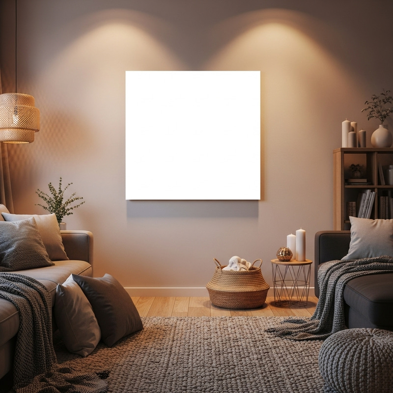 Cozy Living Room with Perfect Square Poster | Homely Atmosphere Cozy Living Room with Perfect Square Poster | Homely Atmosphere