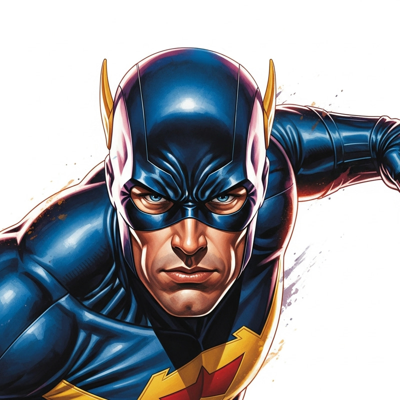 Dynamic Superhero in Vibrant Action - Energy and Movement Dynamic Superhero in Vibrant Action - Energy and Movement