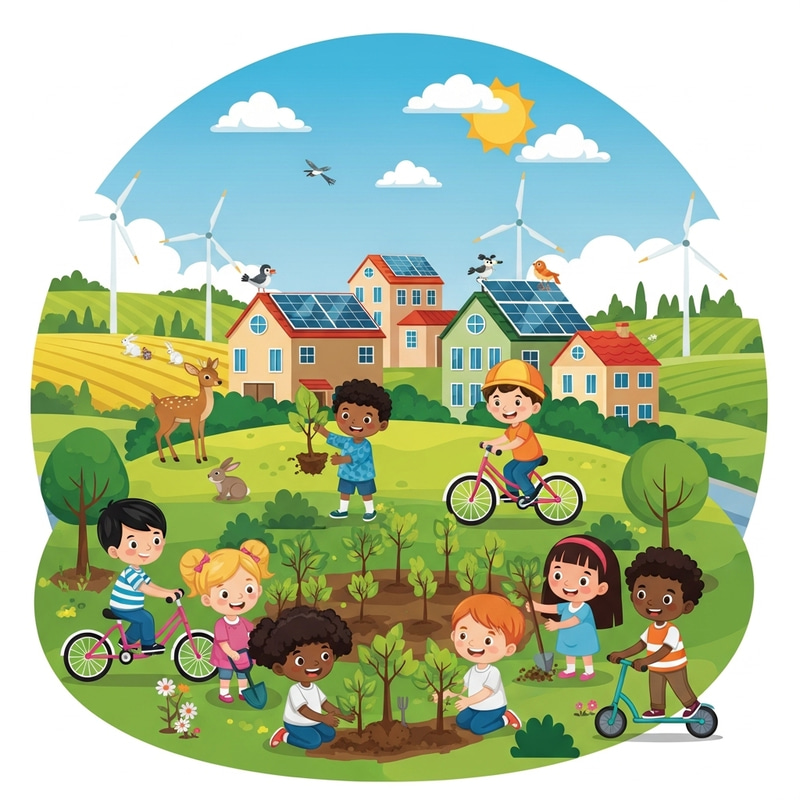 Children's Fun Introduction to Sustainability: Eco-Friendly Town