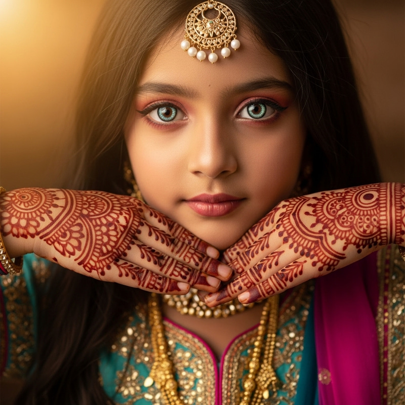 Radiant Indian Girl in Traditional Attire - Ethereal Portrait Radiant Indian Girl in Traditional Attire - Ethereal Portrait