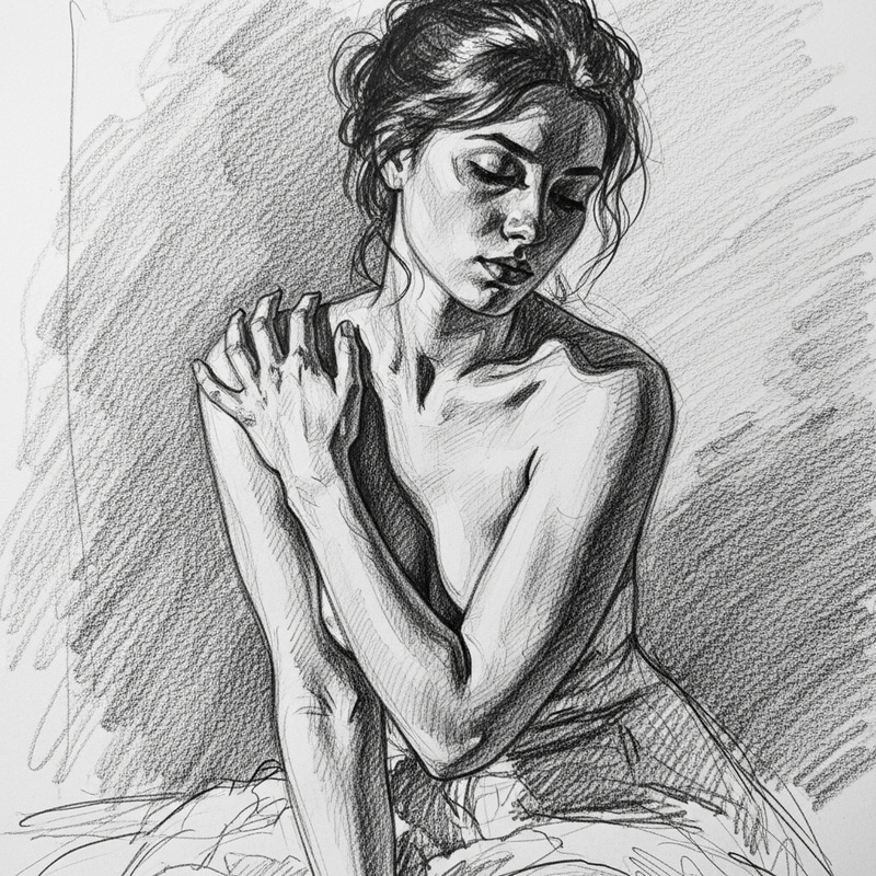 Exquisite Study of Woman: Delicate Brushstrokes and Play of Light Exquisite Study of Woman: Delicate Brushstrokes and Play of Light