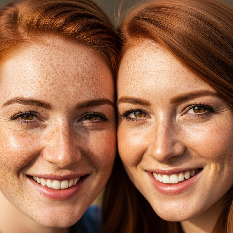 Close-Up Portrait of Ginger Couple with Freckles | Shared Happiness Close-Up Portrait of Ginger Couple with Freckles | Shared Happiness
