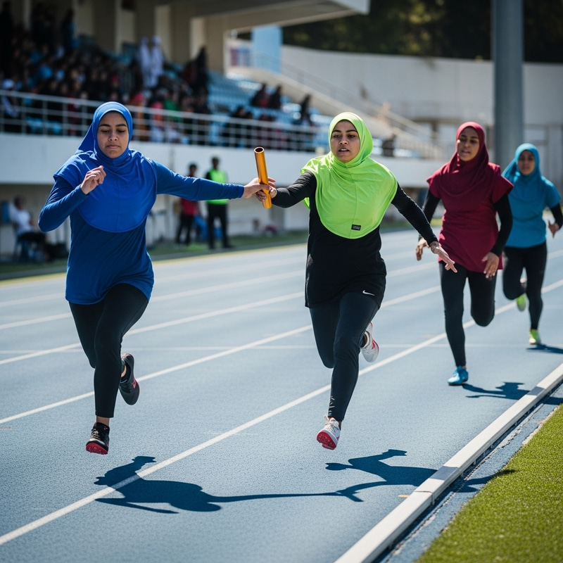 Muslim Women Athletes in Hijabs Sporting Muslim Women Athletes in Hijabs Sporting