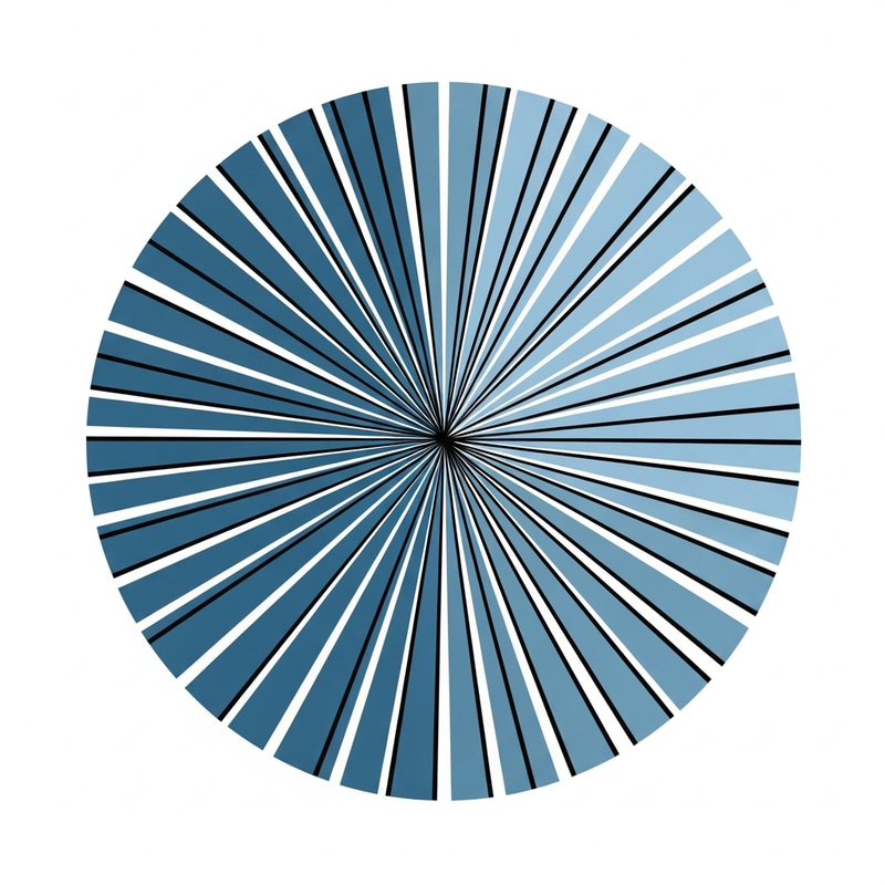 Minimalist Geometric Circle Design with Black Lines and Blue Shaded Areas