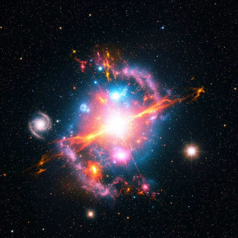 Stunning Supernova Display: Explosive Radiant Colors