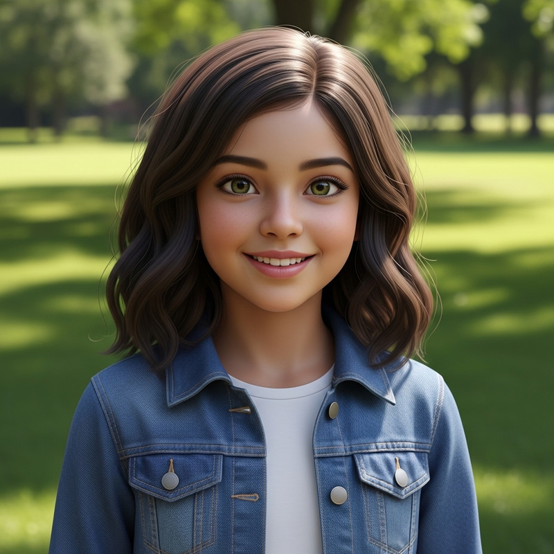 Inspirational Photo of Imaginary Girl in Green Park Setting