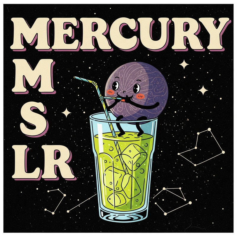 Mercury Planet Enjoying a Vintage Drink