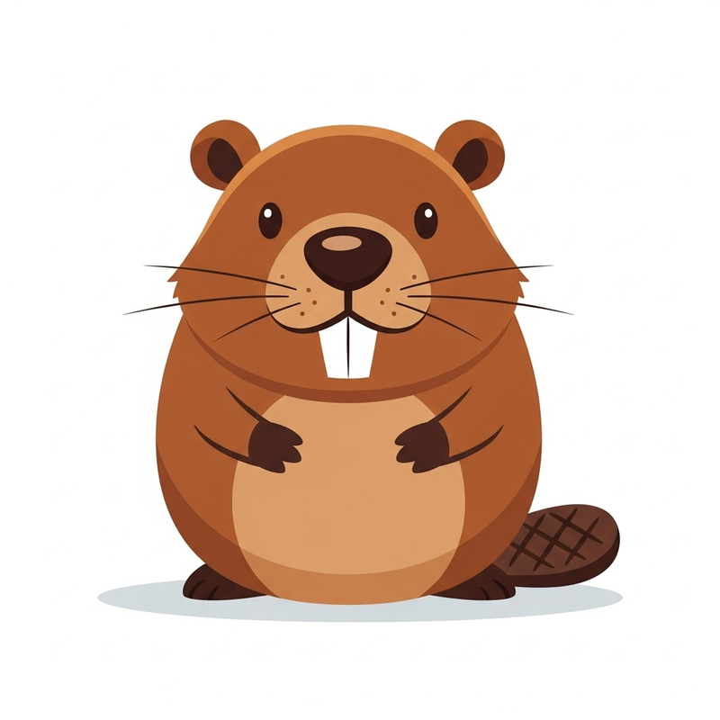 Dagget Beaver Flat Design with Jovial Appeal