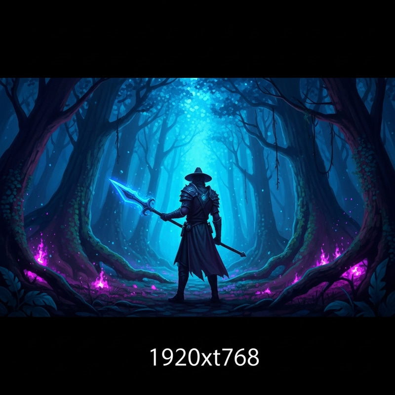 Enigmatic Figure in Dark Forest | Captivating Blues & Purples Enigmatic Figure in Dark Forest | Captivating Blues & Purples