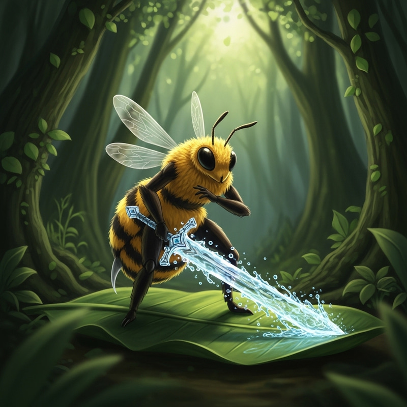Swordsbee with Magical Water Sword - Mythical Creature Swordsbee with Magical Water Sword - Mythical Creature
