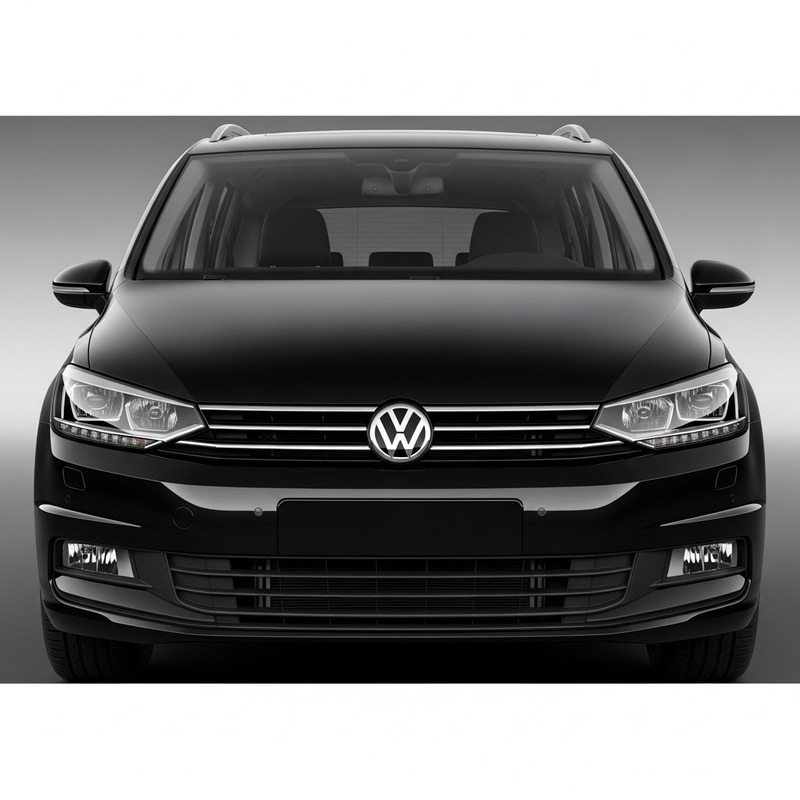 Front View of Volkswagen Touran in Deep Black - Premium Look Front View of Volkswagen Touran in Deep Black - Premium Look