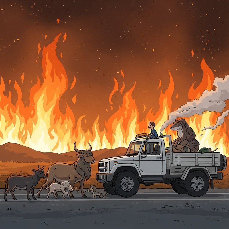 Animals Working Together to Extinguish Wildfire Animals Working Together to Extinguish Wildfire